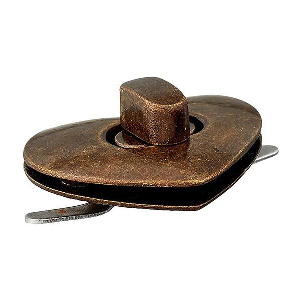 Taschenverschluss Herz  – bronze
