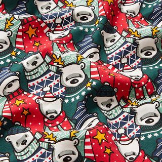Sweatshirt angeraut Eisbären in Pullovern Digitaldruck – dunkelgrün, 
