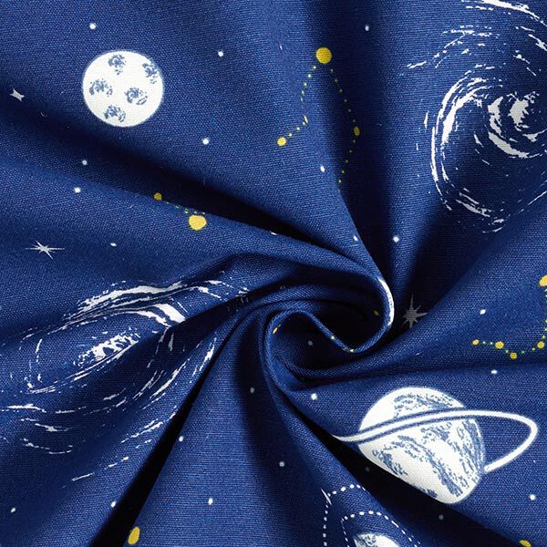 Dekostoff Canvas Planetarium Glow in the Dark – marineblau, image number 3