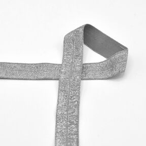 Elastisches Einfassband (Falzgummi) glitter [20 mm] – silber, 