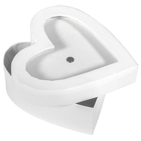 Pappmaschee Geschenkbox mit Schütteldeckel Herz [S] | Rayher – weiss,  image number 6