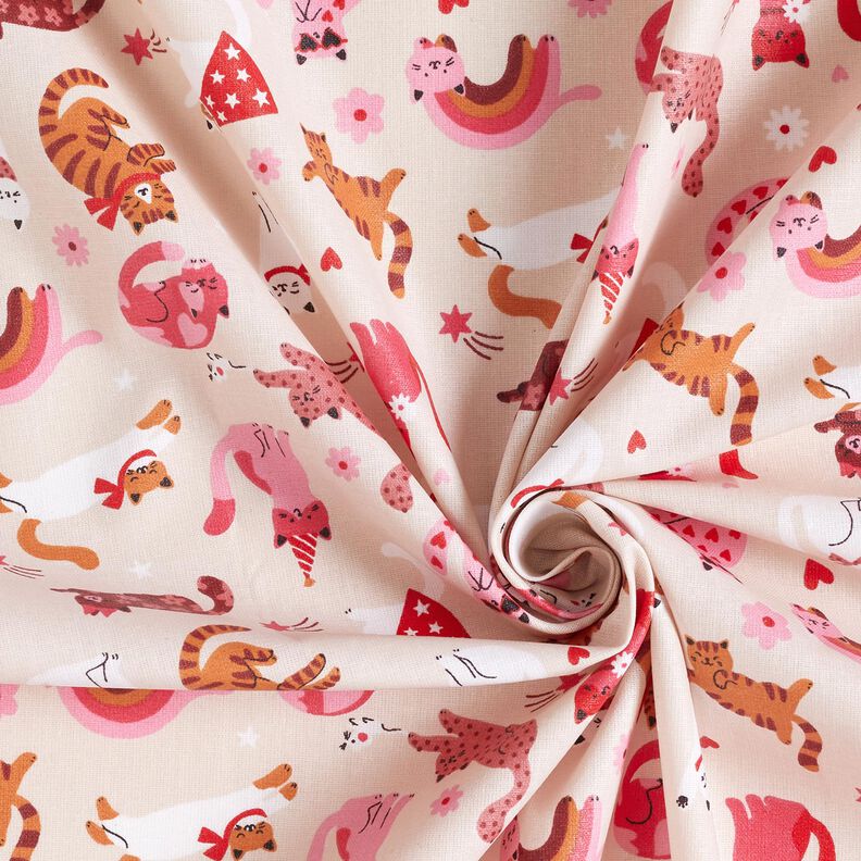 Beschichtete Baumwolle verspielte Kätzchen – rosé,  image number 3
