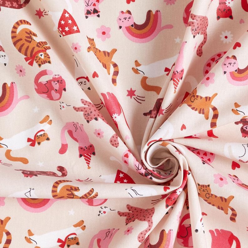 Beschichtete Baumwolle verspielte Kätzchen – rosé, image number 3