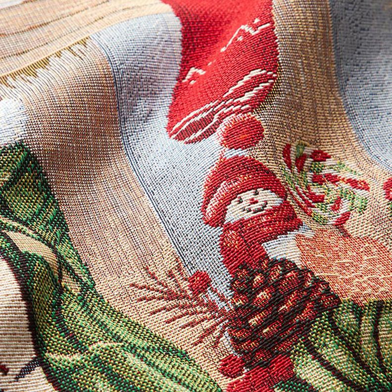 Dekopanel Gobelin Weihnachts-Katze – hellblau/rot,  image number 2