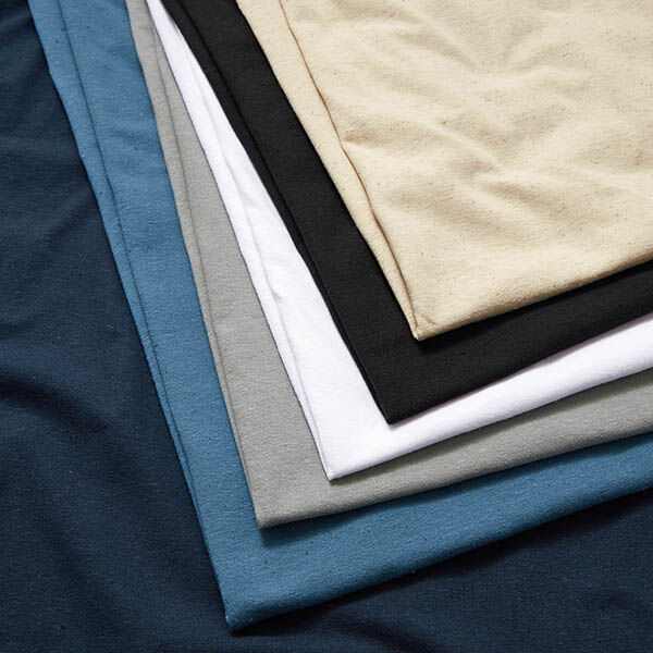 Jersey Baumwoll-Leinen-Mix uni – jeansblau