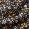Baumwollstoff Cretonne rankende Blümchen – schwarz/currygelb,  thumbnail number 2