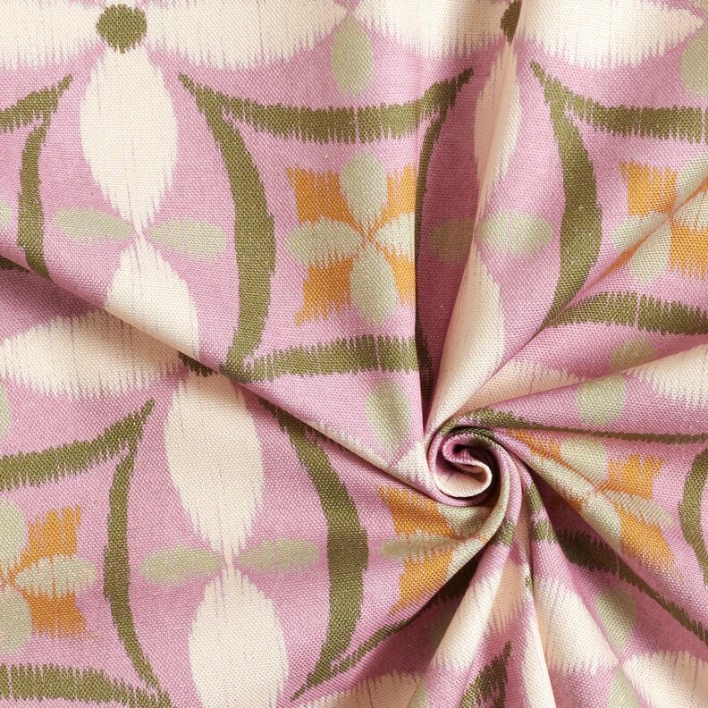 Dekostoff Canvas Stickerei-Look groß – pastellviolett/hellbeige, image number 3