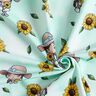 Baumwolljersey Sonnenblumen Mädchen | Glitzerpüppi – eisblau/sonnengelb,  thumbnail number 3