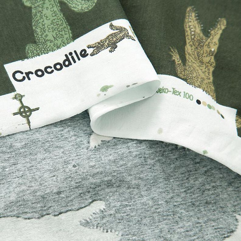 Baumwolljersey Krokodile – dunkelpinie,  image number 3