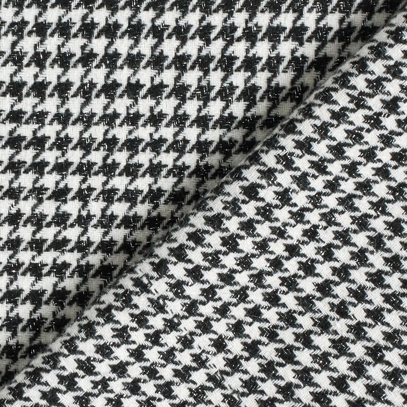 Mantelstoff Woll-Mix Glitzer-Hahnentritt – schwarz/wollweiss,  image number 4