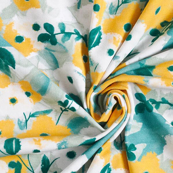 GOTS Baumwolljersey Vögel & Blumen B-Ware | Tula – pastellgrün, image number 3