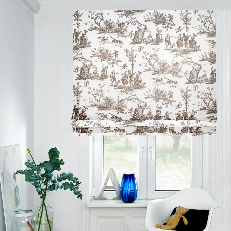 Dekostoff Halbpanama fröhliche Tänzer 280 cm – taupe/weiss,  image number 6