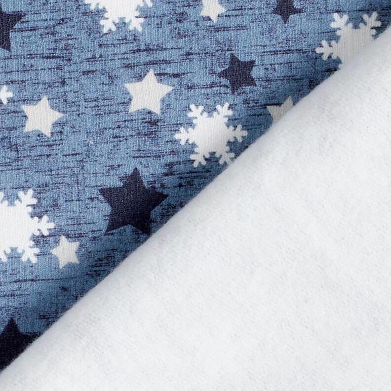 Sweatshirt angeraut Schneeflocken und Sterne Digitaldruck – blaugrau,  image number 5