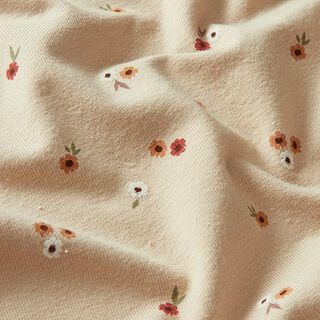 Baumwolljersey mini-Blümchen – champagner, 