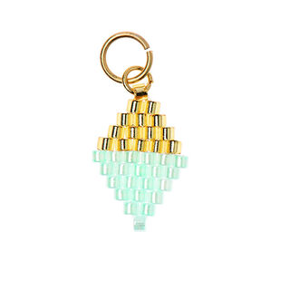 Anhänger Brick Stitch Raute [10 mm  x 15 mm] | Rico Design – gold metallic/blau, 