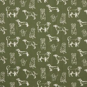 Dekostoff Canvas Hunde – dunkelpinie/creme, 