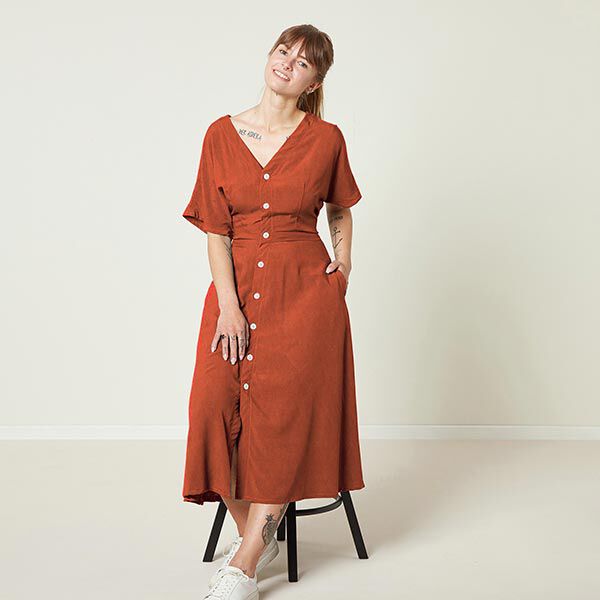 Viskose-Leinen-Mix Uni – terracotta | Reststück 50cm