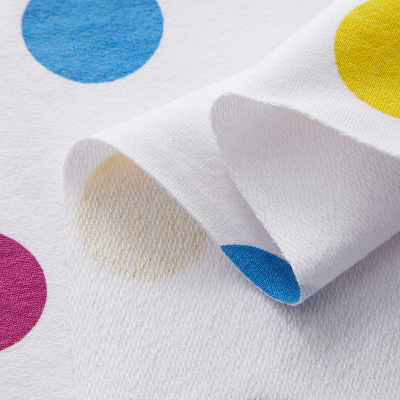 French Terry Sommersweat bunte Punkte – weiss | Reststück 50cm,  image number 3