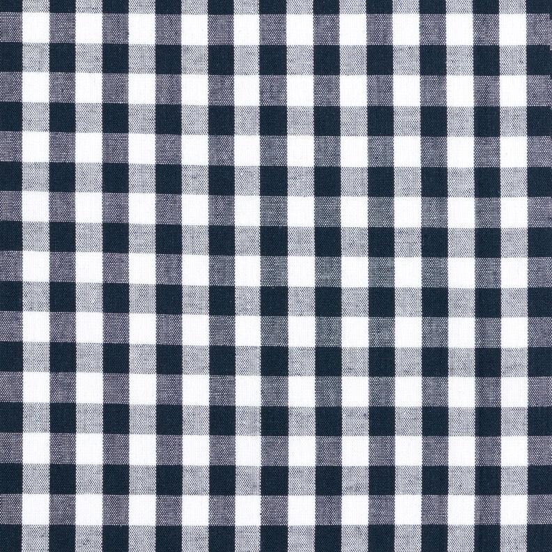 Baumwollstoff Vichykaro 1 cm – schwarzblau/weiss,  image number 1