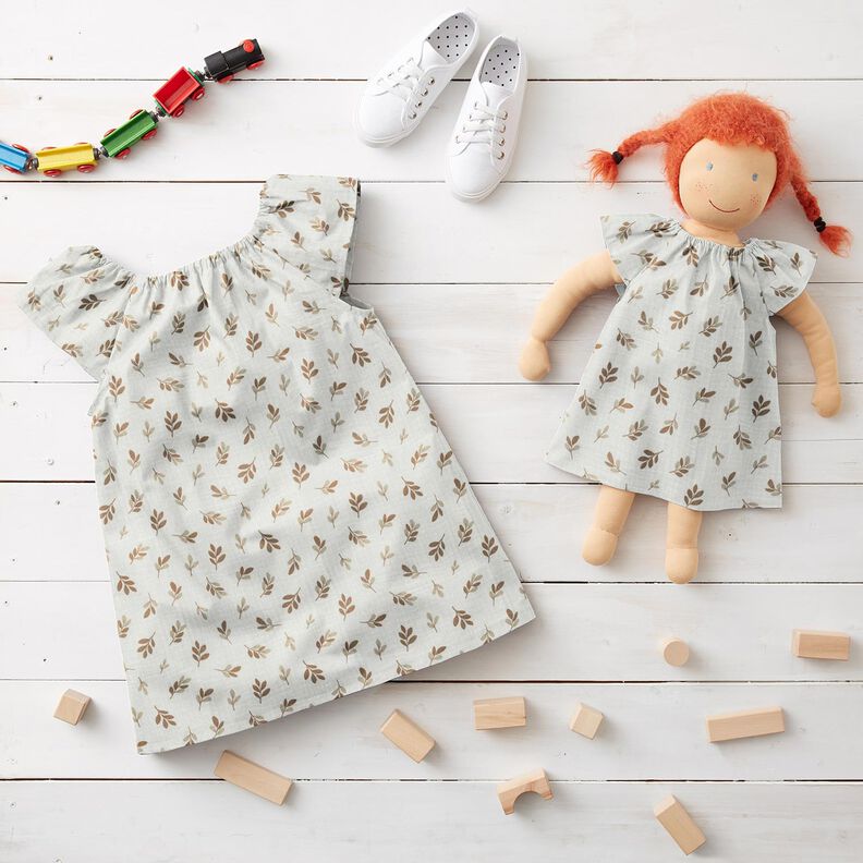 Musselin/ Doppel-Krinkel Gewebe Zweige | Poppy Fabrics – elfenbein/mocca, image number 5
