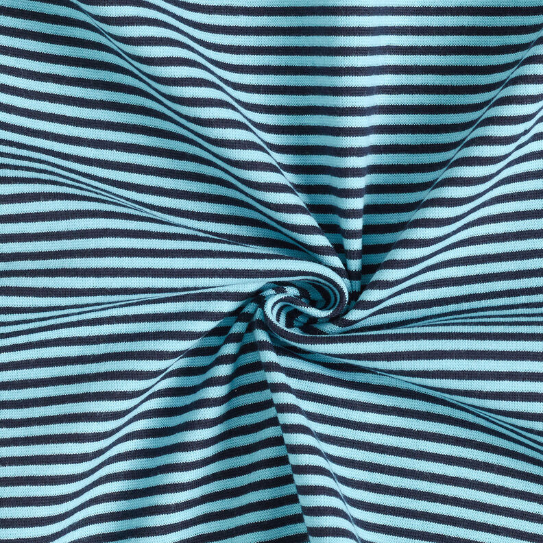 Bündchen Schlauchware Streifen – himmelblau/nachtblau,  image number 3