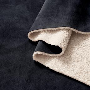 Velours mit Sherpa-Fellabseite – schwarz, 