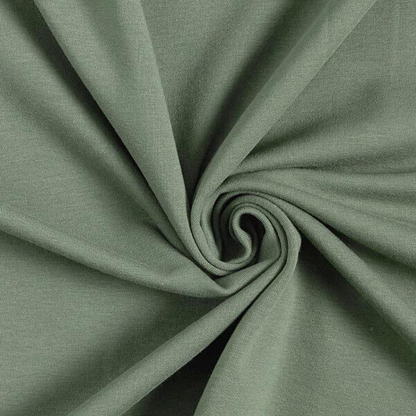Leichter Baumwollsweat Uni – oliv | Reststück 50cm