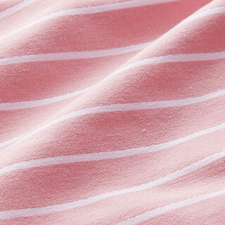 Viskose-Stretch mit Glitzerstreifen – rosa/weiss, 