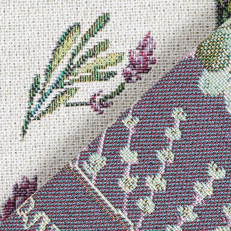 Dekostoff Gobelin Veilchen Lavendel – wollweiss/flieder,  image number 4