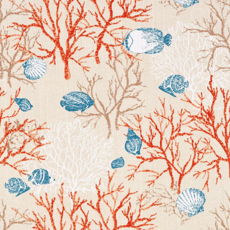 Dekostoff Panama Korallenriff – hellbeige/terracotta,  image number 1