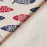 Dekostoff Halbpanama abstrakter Fischschwarm – beere/natur,  thumbnail number 4