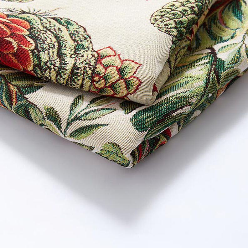 Jacquard Gobelin Monstera Palme – grün/rot,  image number 5