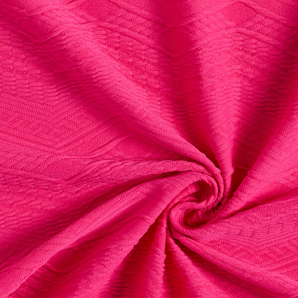 Jacquard Jersey Zick-Zack – intensiv pink | Reststück 50cm