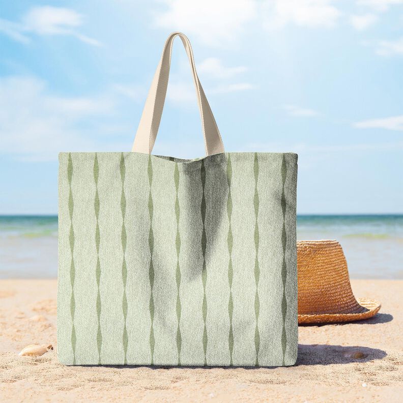 Outdoorstoff Canvas Wellenstreifen – helloliv/hellbeige,  image number 6