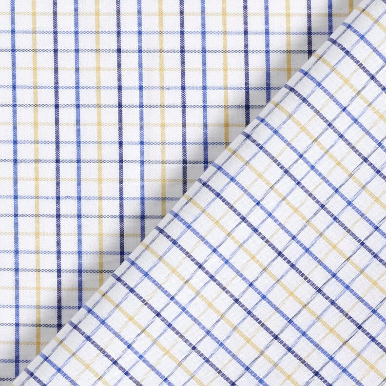 Baumwollstoff Gitterkaro – weiss/blau, image number 4