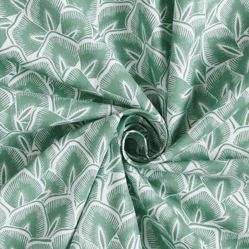 Baumwollstoff Cretonne abstrakte Blätter – salbei/elfenbein,  image number 3