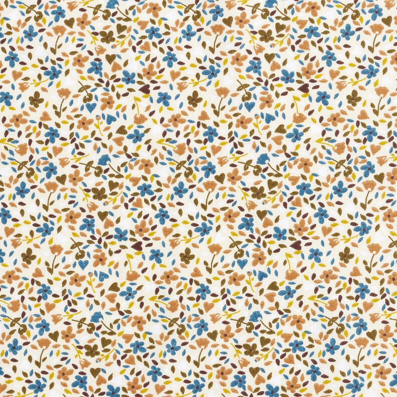 Baumwollstoff Cretonne verstreute Blüten – hellbeige/hellbraun, image number 1
