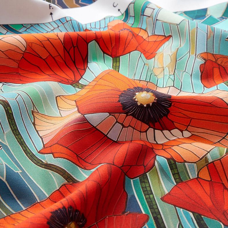 Taschen Panel Canvas farbenfrohe Mohnblumen – schwarzblau/feuerrot,  image number 3