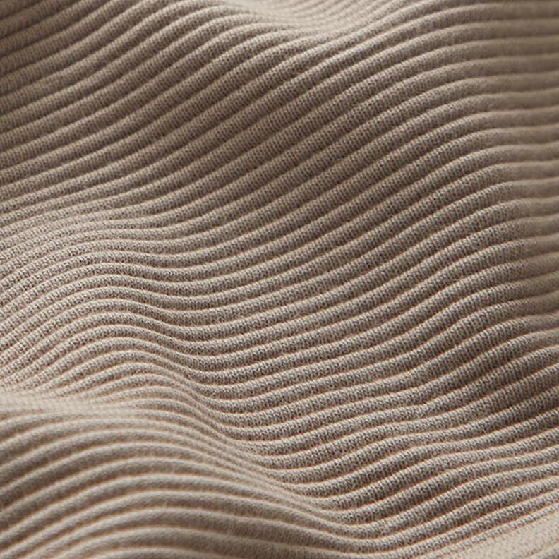 Ottoman-Rippenjersey Uni – taupe,  image number 3