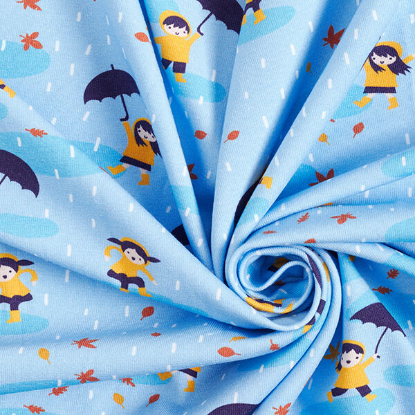Baumwolljersey Regentag Digitaldruck | PETIT CITRON – babyblau – Muster, image number 3