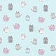 Baumwolljersey freche Katzen  – babyblau,  thumbnail number 1