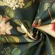 Dekostoff Canvas nostalgische Blüten – dunkelgrün,  thumbnail number 3