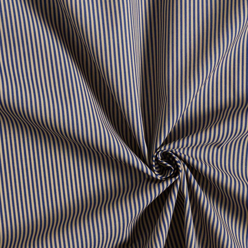 Hemdenstoff Längsstreifen – marineblau/beige, image number 3