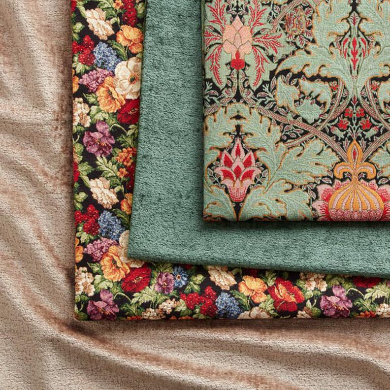 Dekostoff Gobelin großes florales Ornament – dunkelgrün/hellgrün,  image number 3