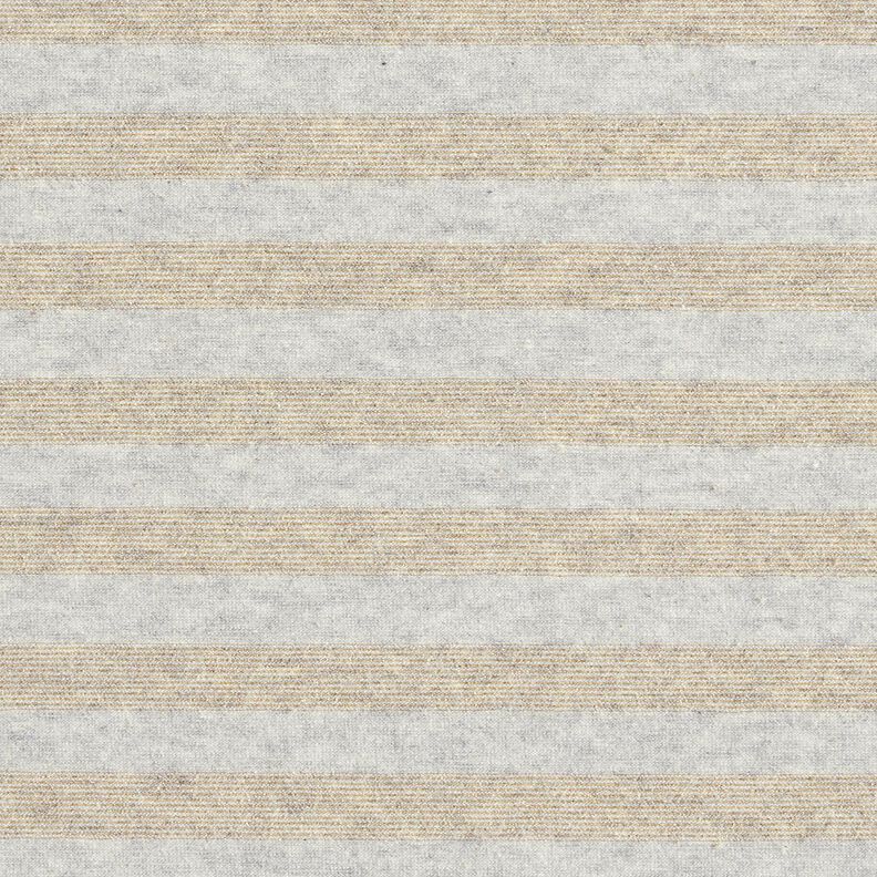 Baumwolljersey Melange Glitzerstreifen – hellgrau/gold metallic,  image number 1