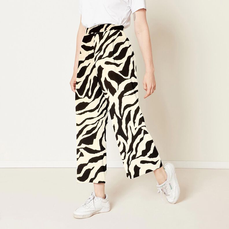 Viskose-Crêpe Zebra-Muster – schwarz/elfenbein, image number 6