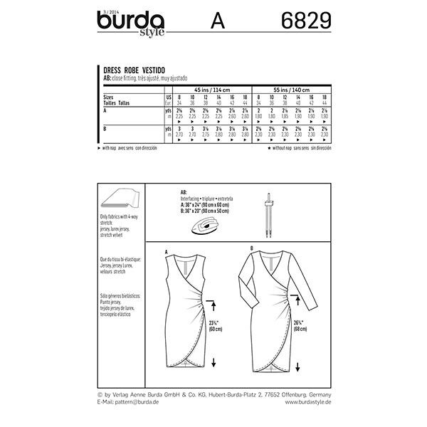 Kleid Wickeloptik | Burda 6829 | 34-44, image number 7