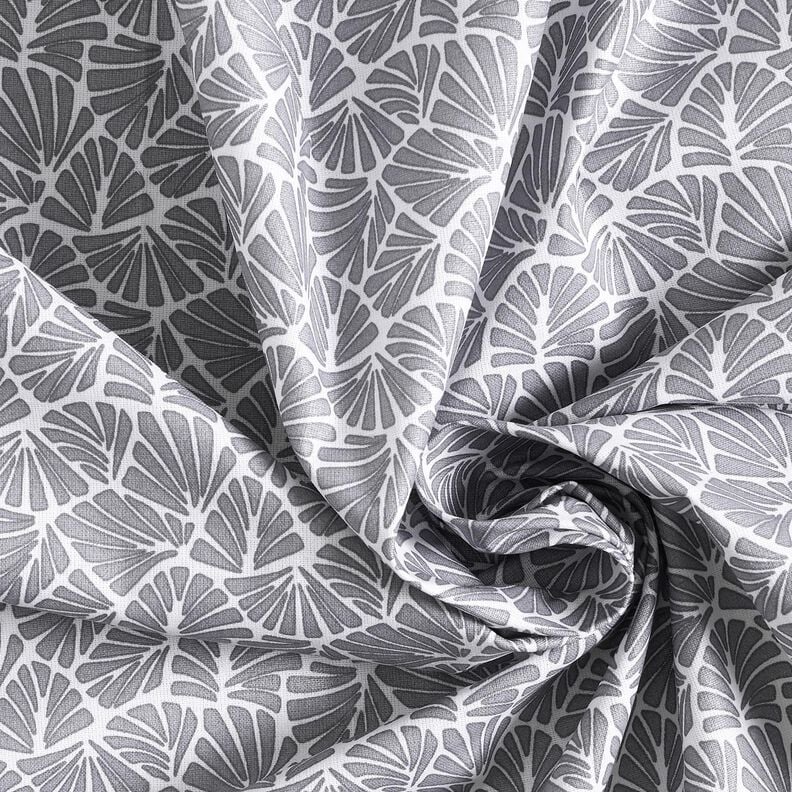 Beschichtete Baumwolle abstrakte Mini-Blätter – grau/weiss, image number 4