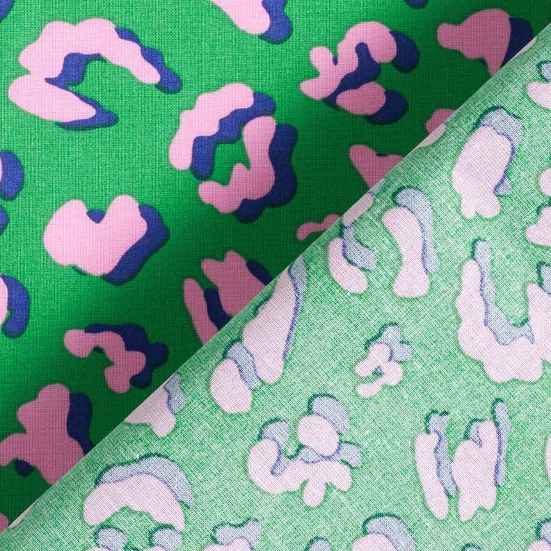 Beschichtete Baumwolle abstraktes Leo | Poppy Fabrics – grün/rosa, image number 4