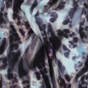 LENZING™ ECOVERO™ Viskosestoff Animal Digitalprint – schwarzblau/eisblau, 